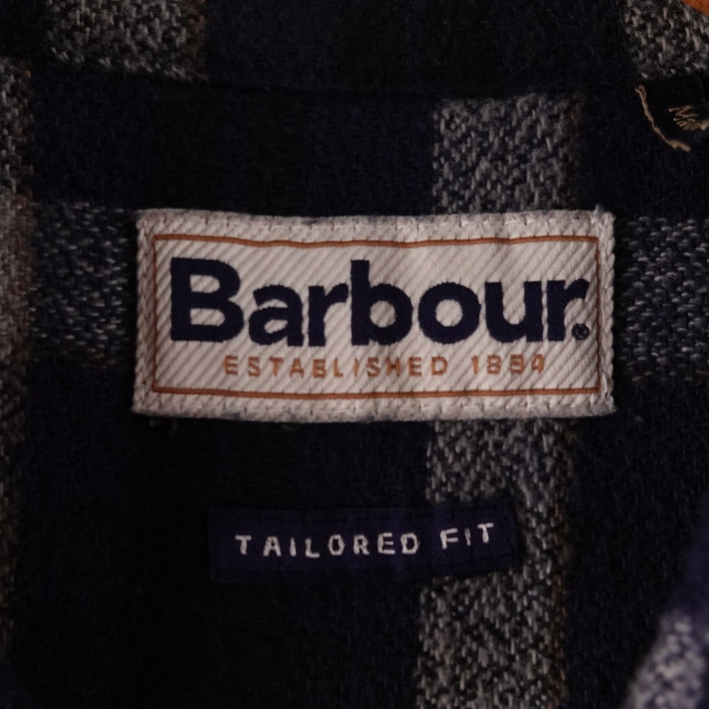 Barbour Tailored Fit Plaid Flannel Long Sleeve Button Up Shirt Mens L Outdoor - Picture 5 of 9